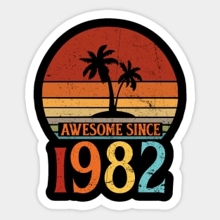 Awesome Since 1982 40th Birthday Vintage Retro 40 Years Sticker